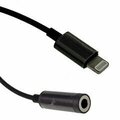 Swe-Tech 3C Apple Authorized Lightning Male to 3.5mm Adapter Cable, 3 inch, Black FWT30U2-15503
